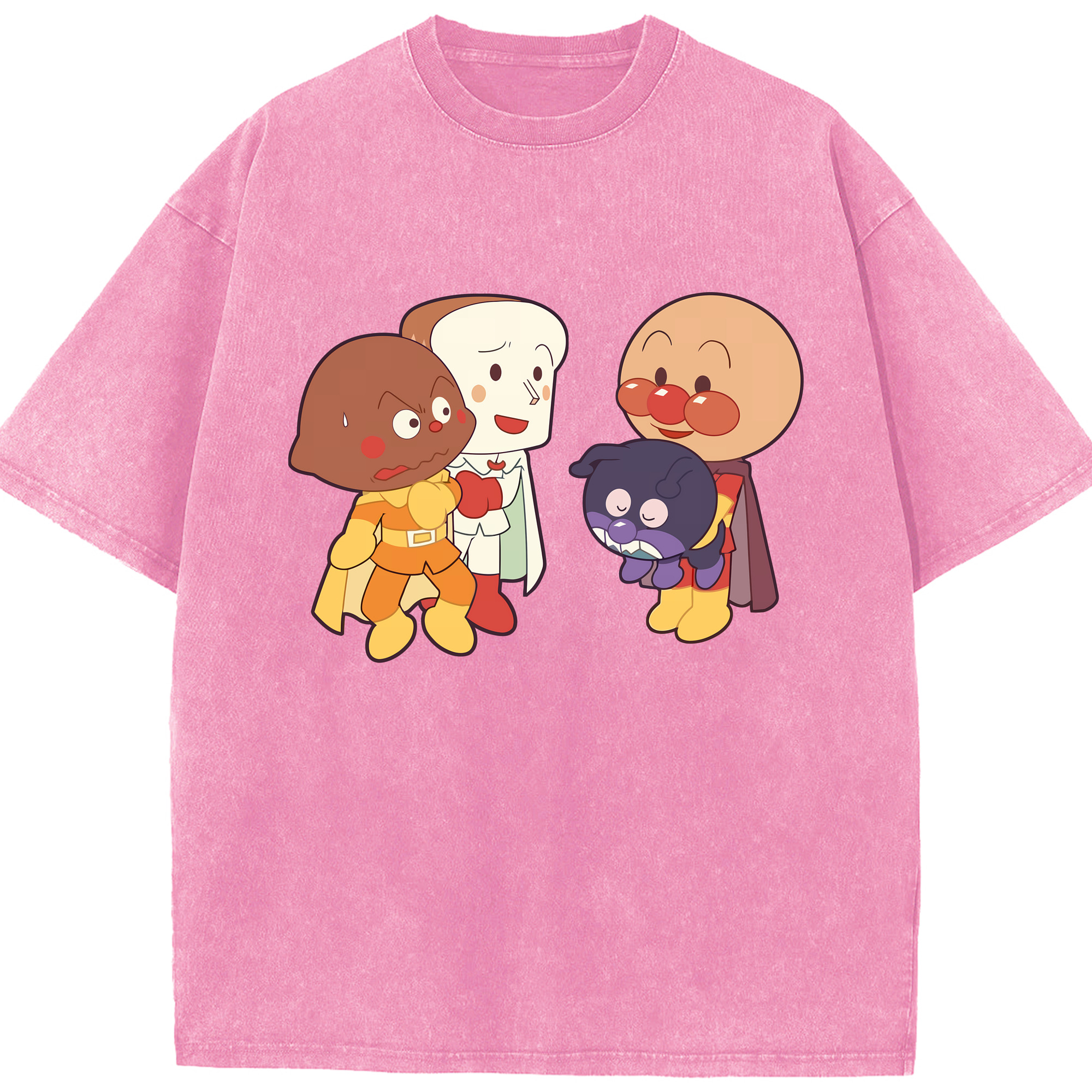（画像用） アンパンマン Anpanman 綿100% ヴィンテージ風 半袖Tシャツ（フロントプリント）